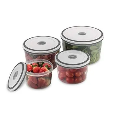 Electrolux Kit 4 Potes Herméticos Plástico Multiuso Vedação Silicone