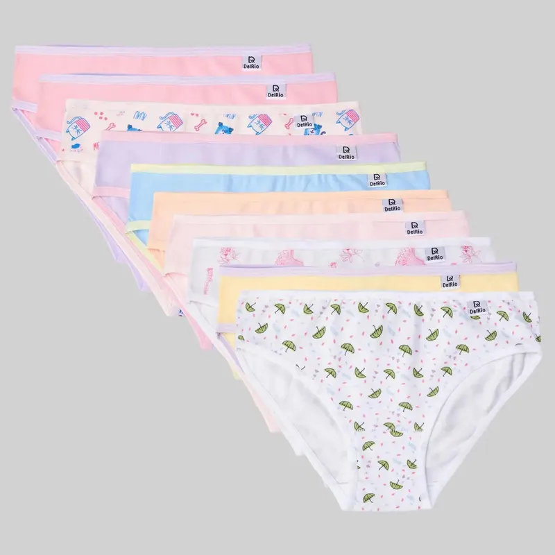 Kit 10 Calcinhas Biquini Infantil Menina Cotton Miss GG!