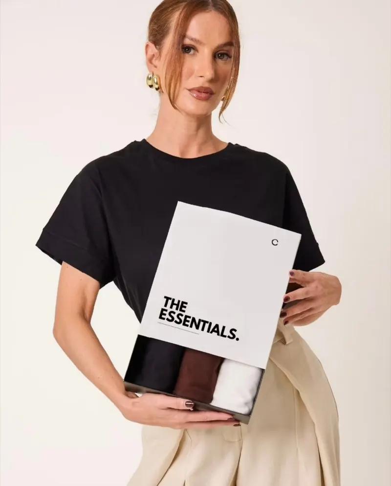 Kit 3 T-Shirts Oversized Classic Algodão Cléa Store
