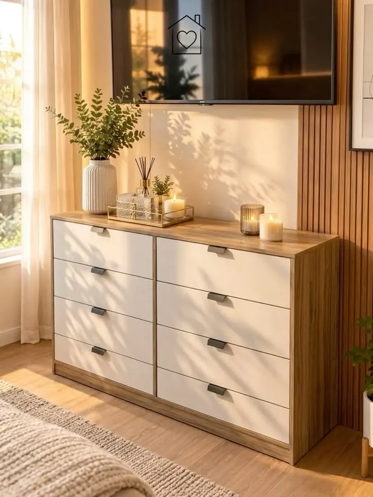 Cômoda Industrial 8 Gavetas para Quarto Casal – Design Moderno e Espaçoso