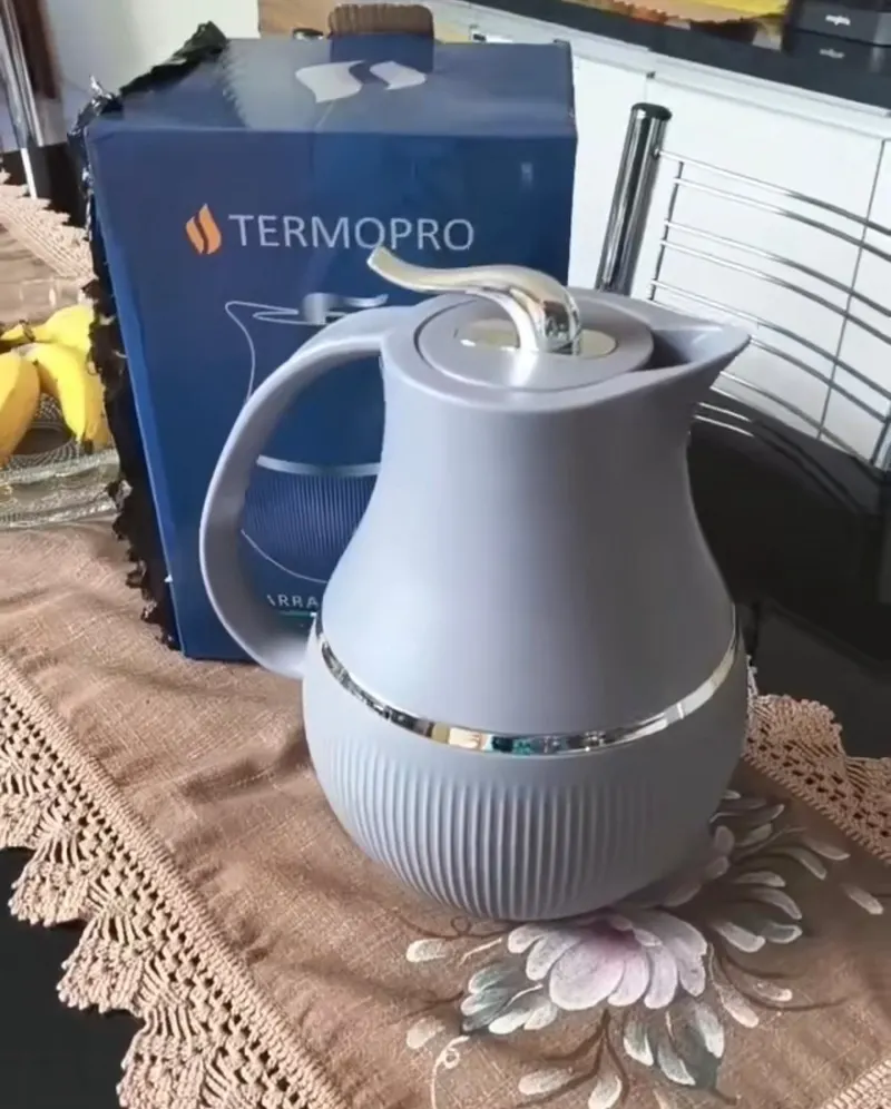 Garrafa Térmica 1l Marsala Cinza Para Chá Café Suco Termopro
