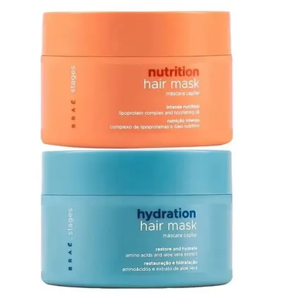 SÃO 2 Máscaras De Tratamento Nutrição + Hidratação Stages - Braé