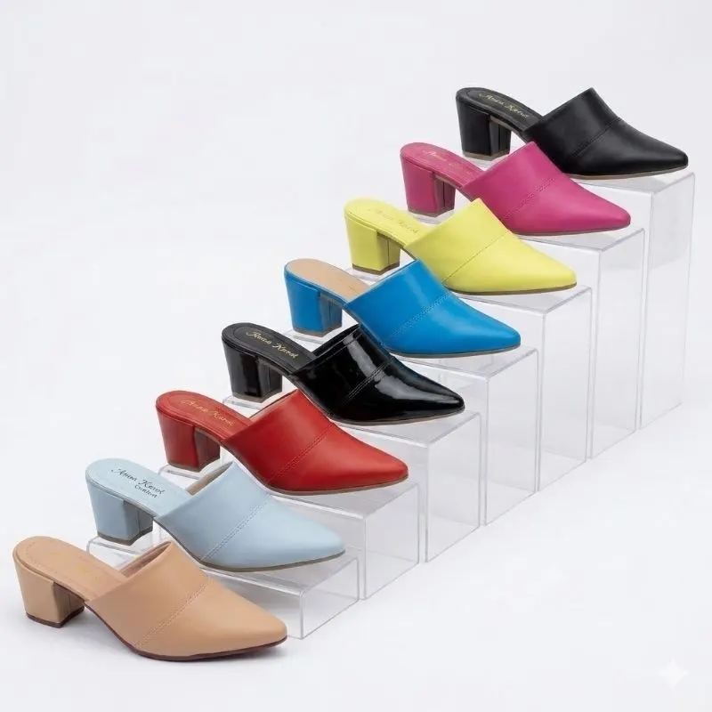 Scarpin Mule Salto Alto Grosso Luxo Bico Fino