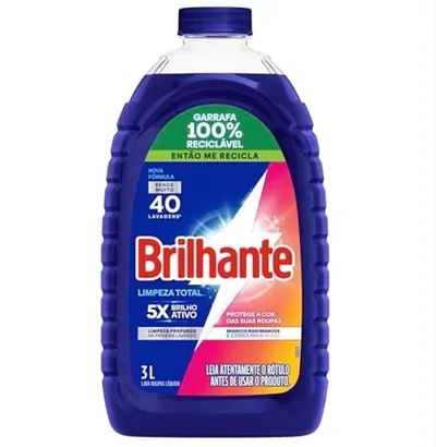 Brilhante Limpeza Total - Lava Roupas Líquido 3L