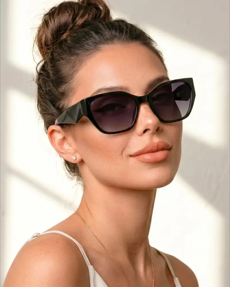 Óculos de Sol Valencia Gatinho Armação Premium Modelo Vintage Clássico Blogueira uv400 Feminino