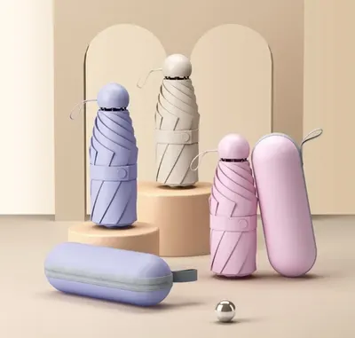 Guarda Chuva de sol Caso Óculos Da Cápsula ultra light mini Sombrinha Bolso