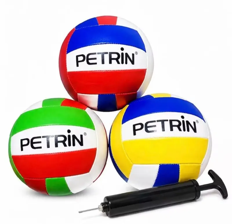Bola de Volei + Bomba de Encher Ar Quadra Praia Areia Voleibol 22cm Profissional Costurada