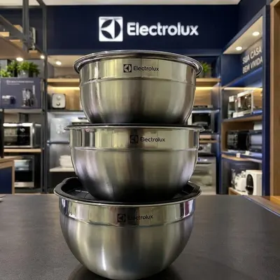 Conjunto Bowls de Inox Electrolux com Tampa Plástica 3 Peças