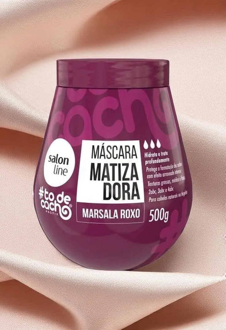 Máscara Matizadora #todecacho Marsala Roxo 500g Salon Line