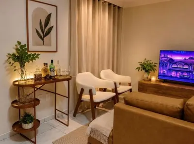 Aparador Austin Em Couro Com Pés De Ferro Top 90cm Carrinho bebidas Buffet lateral luxo