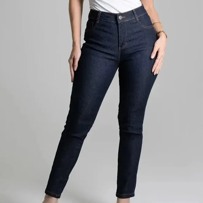 Calça Jeans Feminina Skinny Cintura Alta Índigo Sawary Índigo Liso 38