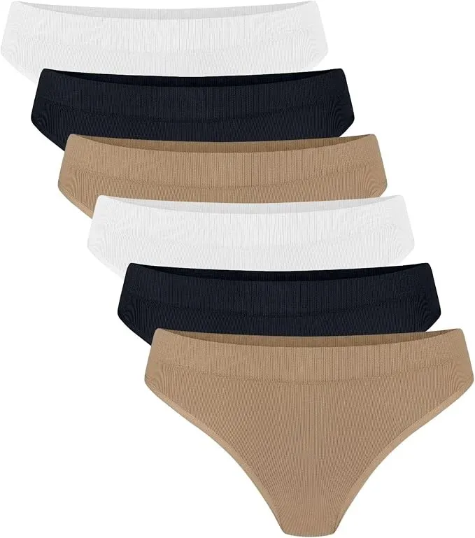 TRIFIL Kit 6 Calcinhas Modelo Biquíni Secagem Rápida Em Microfibra Poliamida Forro Algodão, 2 Branco - 2 Macadâmia - 2 Preto, M
