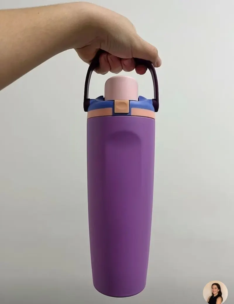 MODUS Garrafa Térmica 900ml Inox com Canudo 2 em 1, Garrafa de Água com Isolamento Térmico, Alça e Tampa Antivazamento