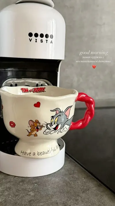 Caneca de cerâmica para gato e rato, copo de cerâmica para uso doméstico, água potável, café da manhã, escritório, prese