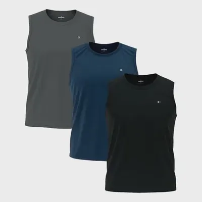 Kit 3 Regata Dry-fit Lisa Masculina Sandrini Academia Casual