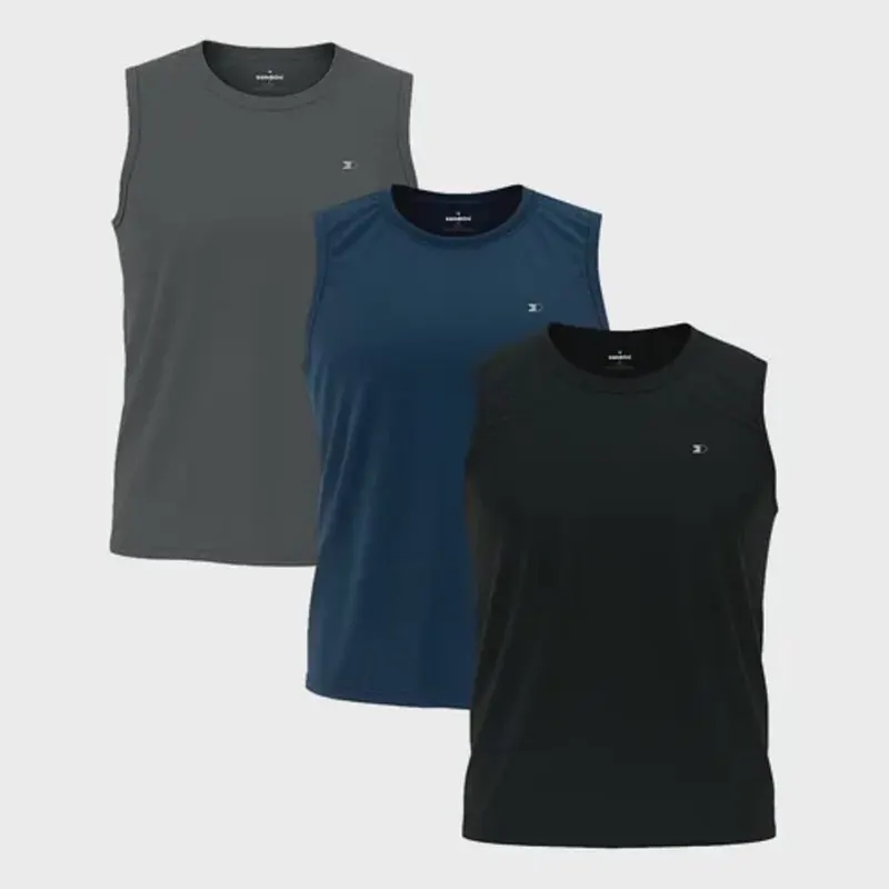 Kit 3 Regata Dry-fit Lisa Masculina Sandrini Academia Casual