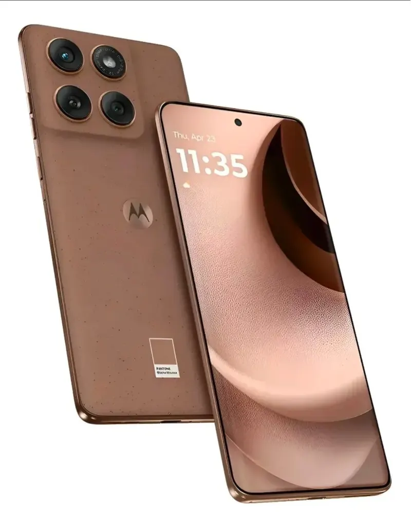 Smartphone Motorola Edge 60 Fusion 5G - 256GB 8GB RAM+16GB Ram Boost, Tela Quad-Curve moto AI 50MP Sony Camera ultrarresistencia militar IP68 + IP69 - Mocha Mou
