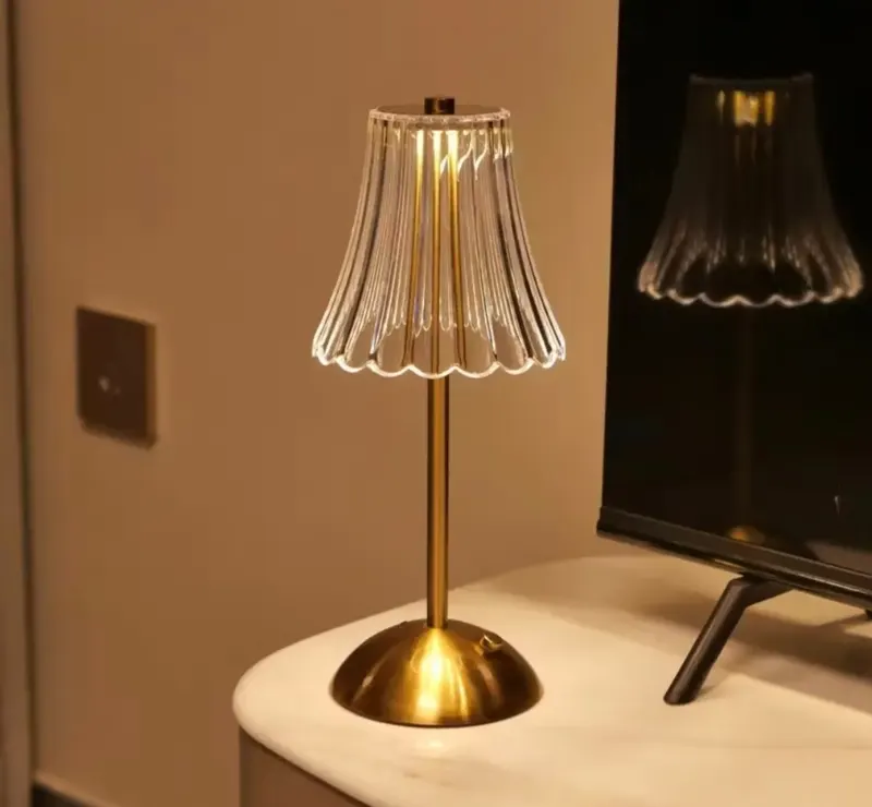 Luminária Abajur de Mesa com Barra de LED para Iluminação Interna, Sensor de Toque, Sem Fio e Três