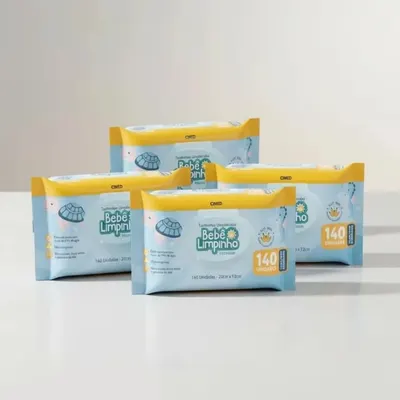 kit 1400 Toalhas Umedecidas Bebê Limpinho