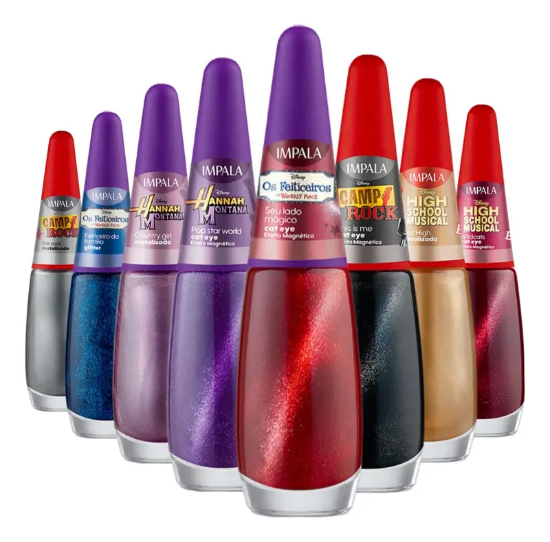 Kit 8 Esmaltes Impala Coleção Disney Channel 7,5ml Cat Eye Coleção Disney Channel
