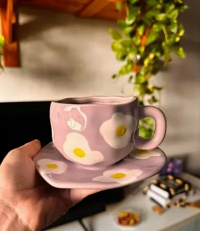 Caneca Flor ceramica 200ml