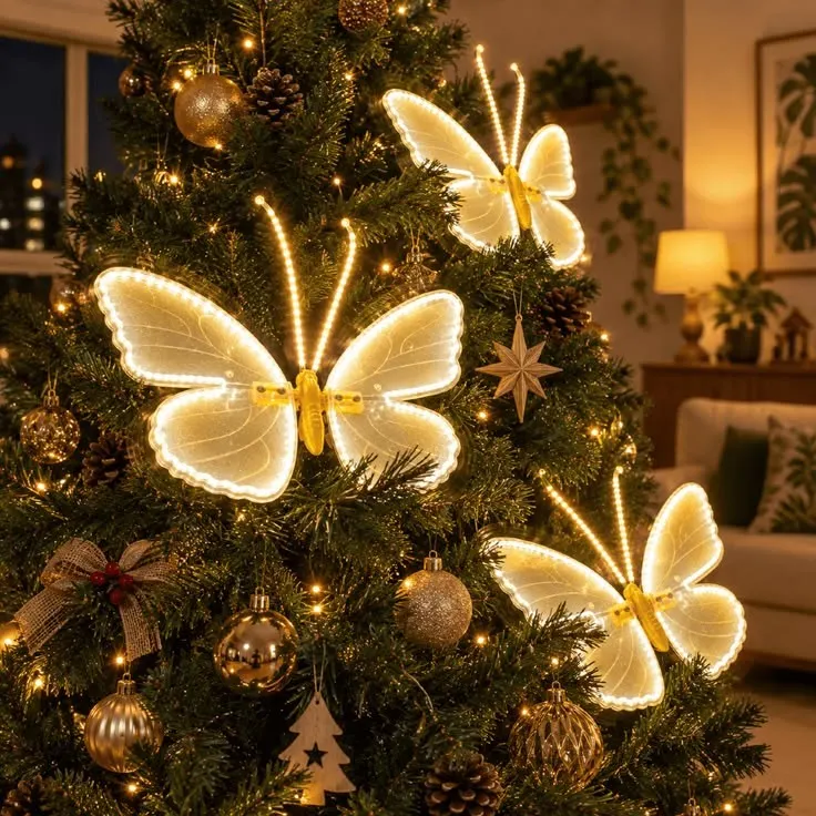 Borboleta Luminária Led Bivolt A Prova D'água Branco Quente