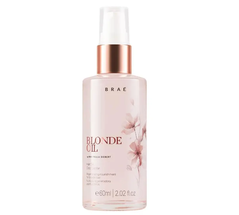 Óleo Capilar BRAÉ Blonde Oil 60ml - Brilho Intenso e Maciez, Controle de Frizz e Pontas Duplas, Fragrância Sofisticada