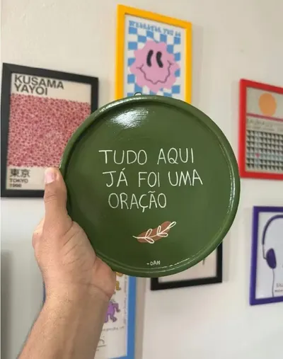 Prato decorativo para parede de argila - Oração