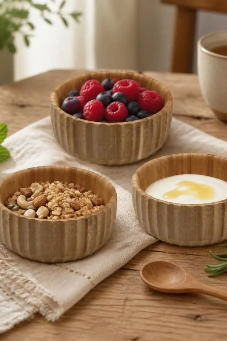 Kit 3 Bowls Canelados de Bambu Médio - Oikos