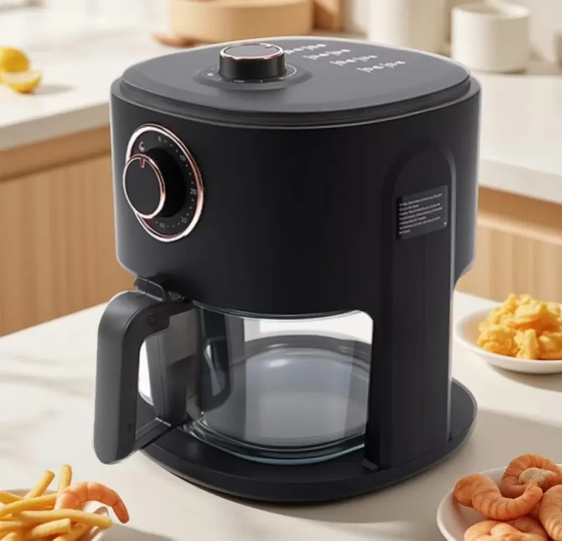 OKICASA Fritadeira de ar de vidro espesso transparente panorâmico de 360° Air fryer inteligente 127V FRI6261