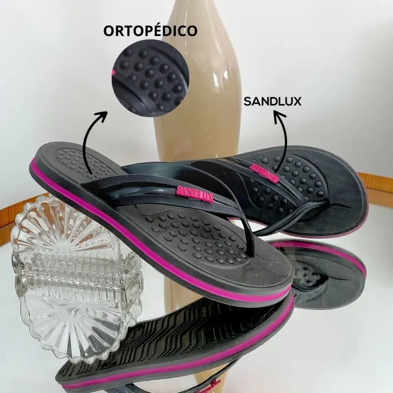 Chinelo SL Rasteirinha Anatômica, Ortopédica Leve Sandlux - Conforto Moderno para Esporão