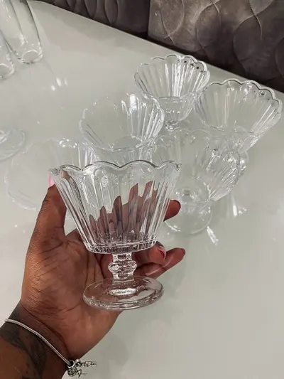 Jogo de Taças de Vidro para Sobremesa Transparente 150ml 6 Peças Haus Concept Lótus