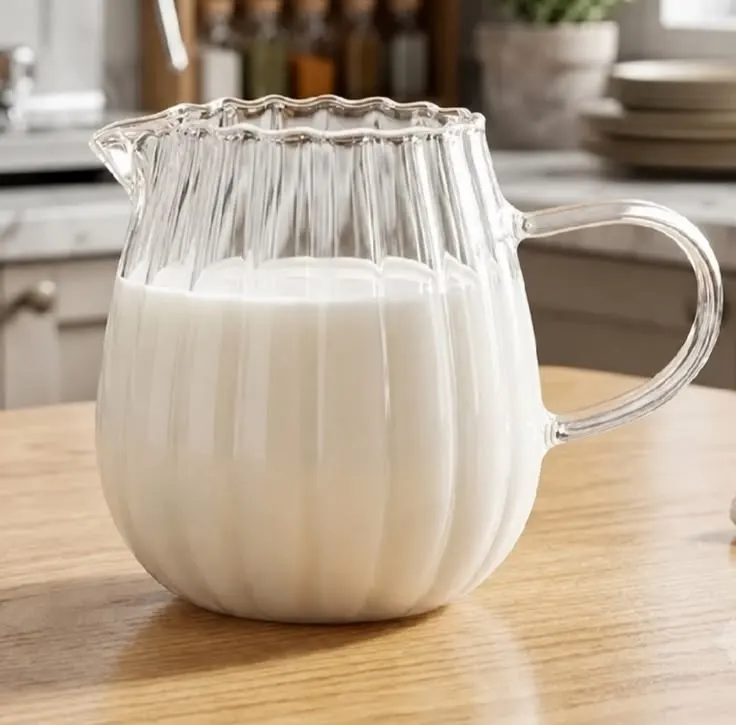 Jarra Leiteira De Vidro Borossilicato Lótus 300ml Hauskraft Para Café e Mesa Posta