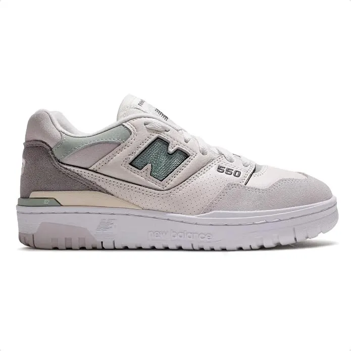 Tenis New Balance 550 Feminino, Branco/Cinza Claro, 37