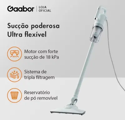 Gaabor Aspirador 2 em 1 18000Pa Forte Sucção Silencioso Fácil Guardar CW-18M02A