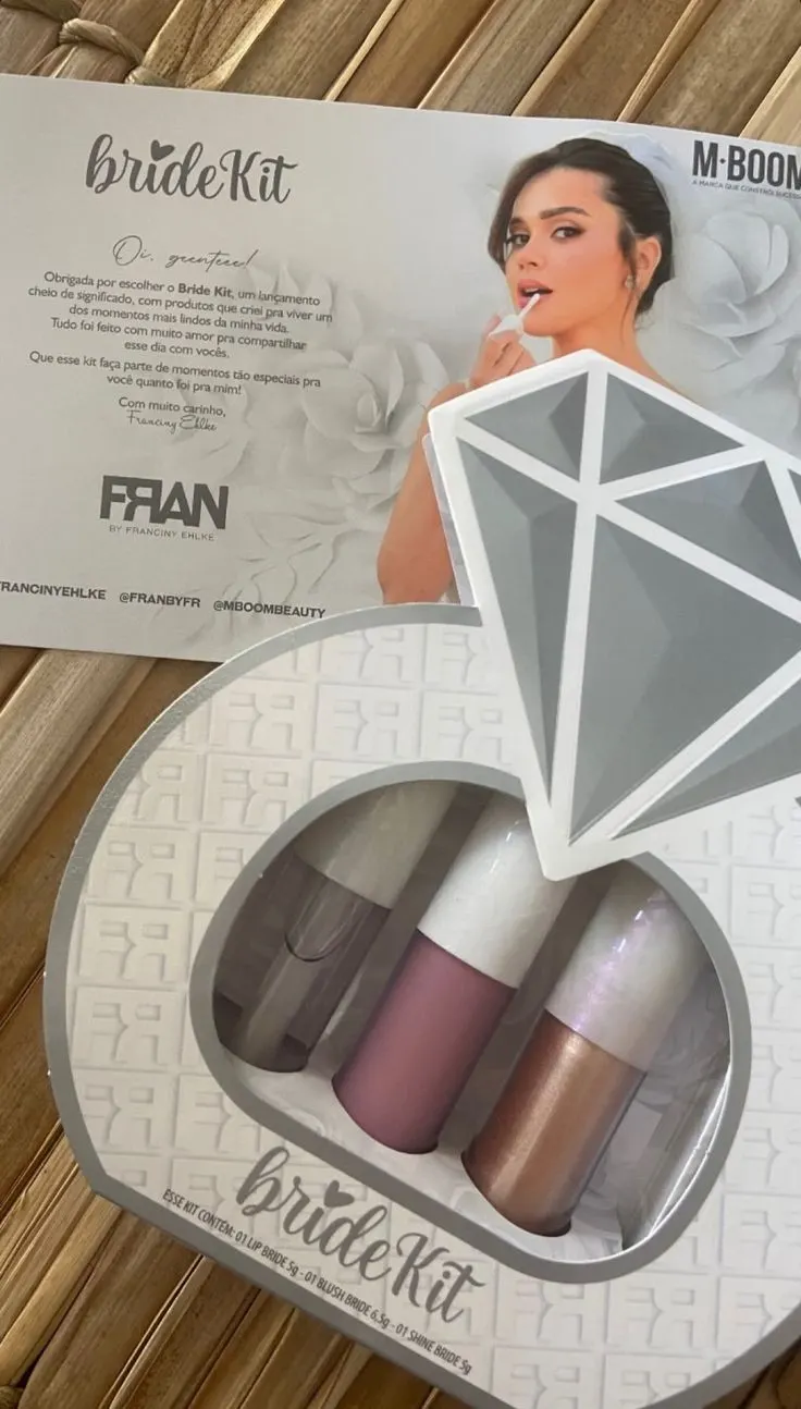 Kit Bride Franciny Gloss Iluminador E Blush Casamento Prata
