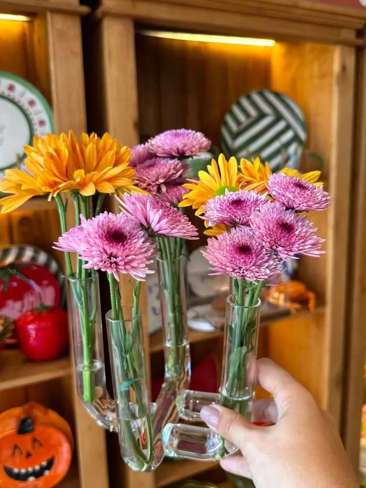 Vaso de Flores com 4 Tubos Vidro