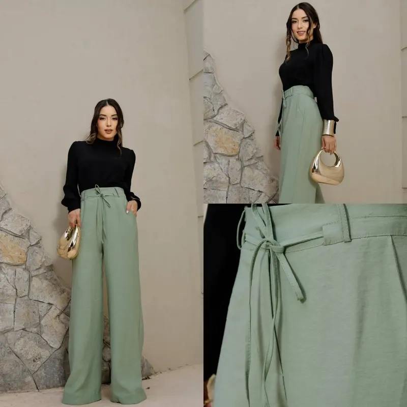 Calça Pantalona SocialFeminino Sensorial Marrant Cintura Alta PerfeitaTendencia 2027 Com