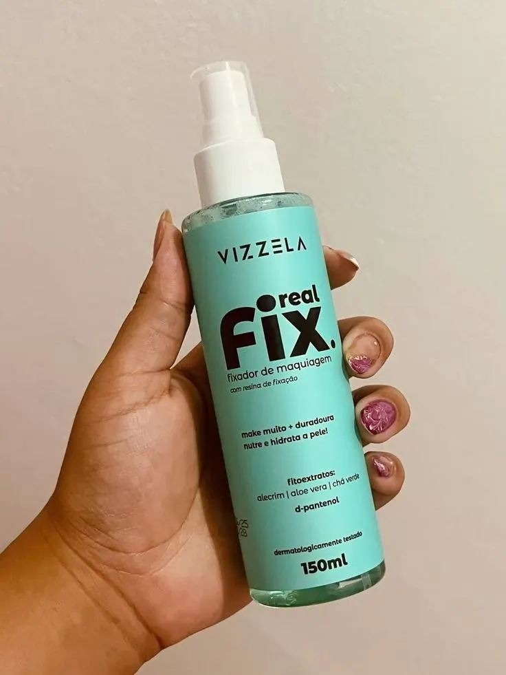 Fixador De Maquiagem Real Fix Spray Longa Duração Acabamento Natural Vegano Original 150ml Vizzela