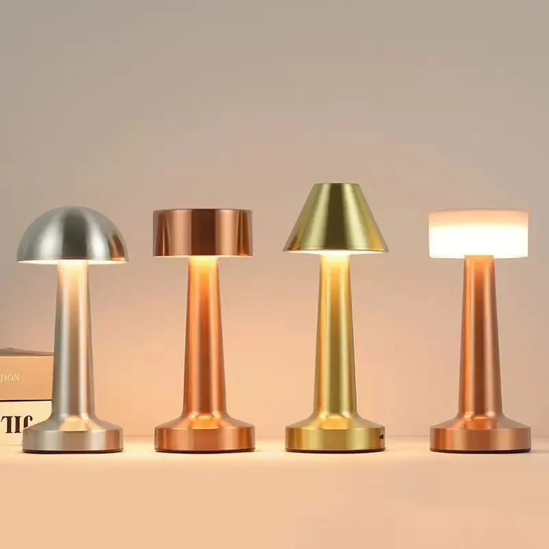 Luminaria Abajur De Mesa LED Bar Café 3 Cores Sensor De Toque Recarregável Jantar Lâmpada Decorativa