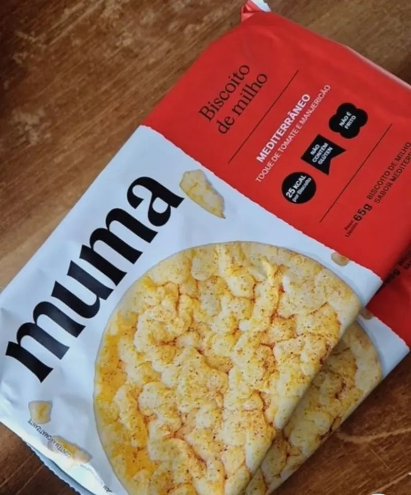 Baggio Café Muma Snacks Biscoito de Milho Sabor Mediterrâneo 65g - Pacote com 10 Biscoitos