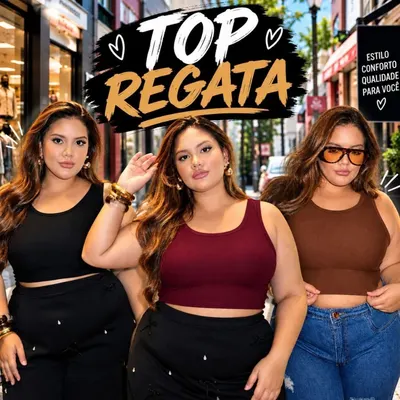 Top Regata Feminino Plus Size Academia Verão Casual Croped Elegante Versátil Tamanho