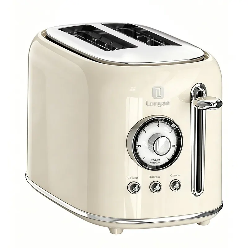 Torradeira 800W LONYAN 220V 7 Níveis Antiaderente Aço Inox Desligamento Automático Bandeja Coletora Café Manhã