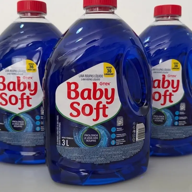 Kit 3 Lava Roupas Baby Soft Azul: limpeza max performance para seu bebê!