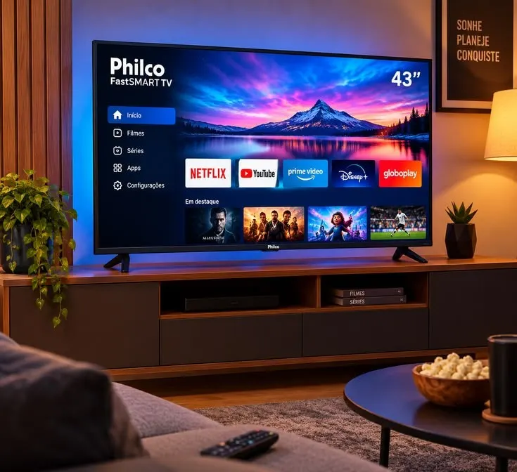 Smart TV 43" Philco QLED HDR10 Roku TV P43KRB
