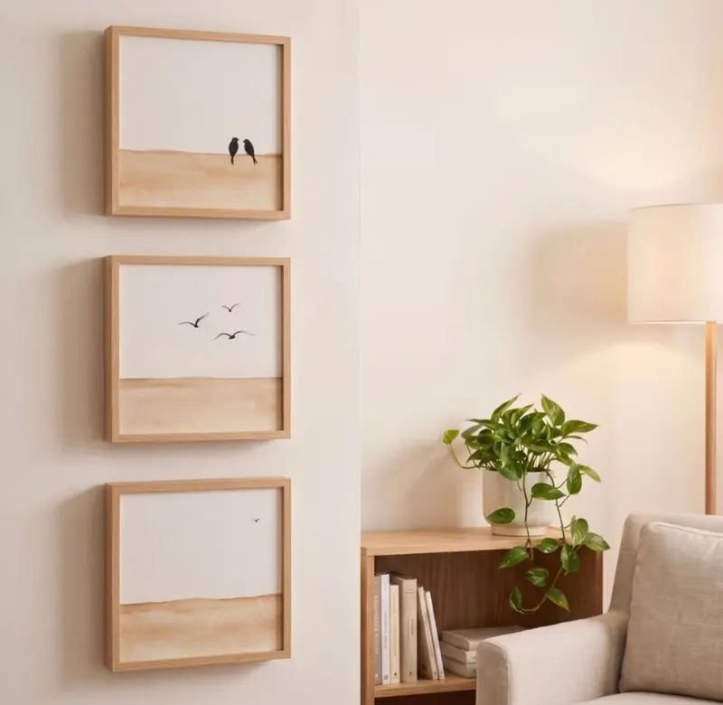 Kit Quadros Decorativos Natureza Calma Paisagem Minimalista Decoração zen moderna relaxante Sala