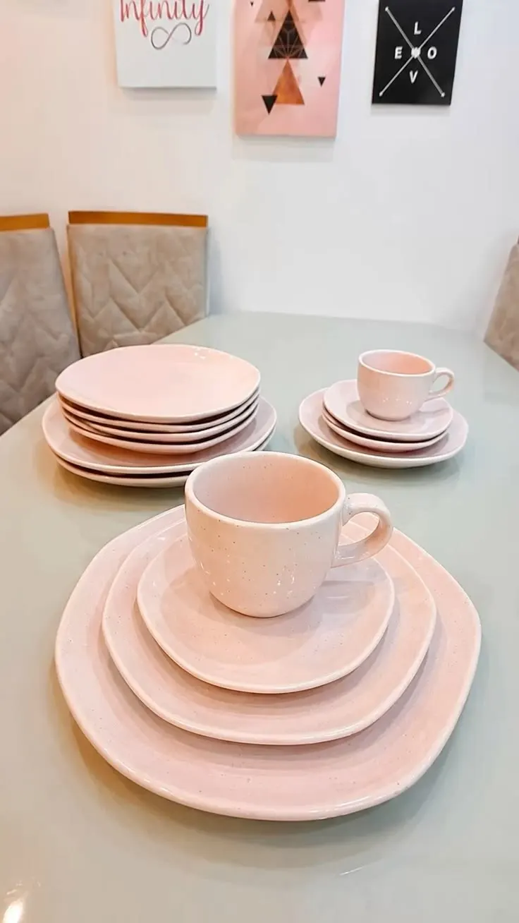 Aparelho de Jantar e Chá 20 Peças Flat Oxford Belle Rose