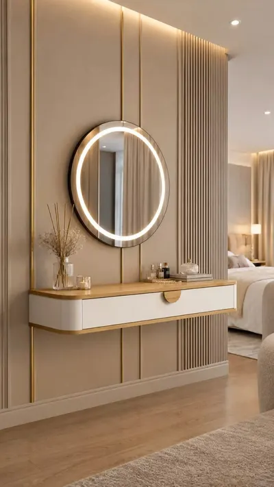 Penteadeira Suspensa Camarim com Gaveta Multifuncional para Quarto Organizador Decorativa Retrô MDF