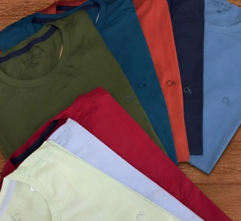 Camiseta Masculina Básica Slim Algodão - Várias Cores Ogochi