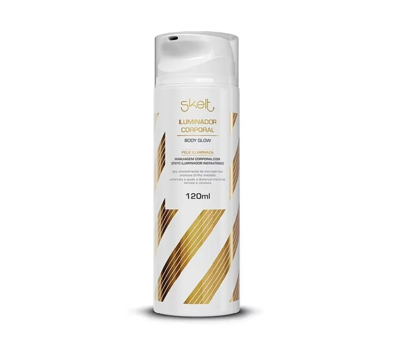 Iluminador Corporal Glow Skelt Micropérolas Pele Dourada 24h Disfarça Celulite Body Shimmer